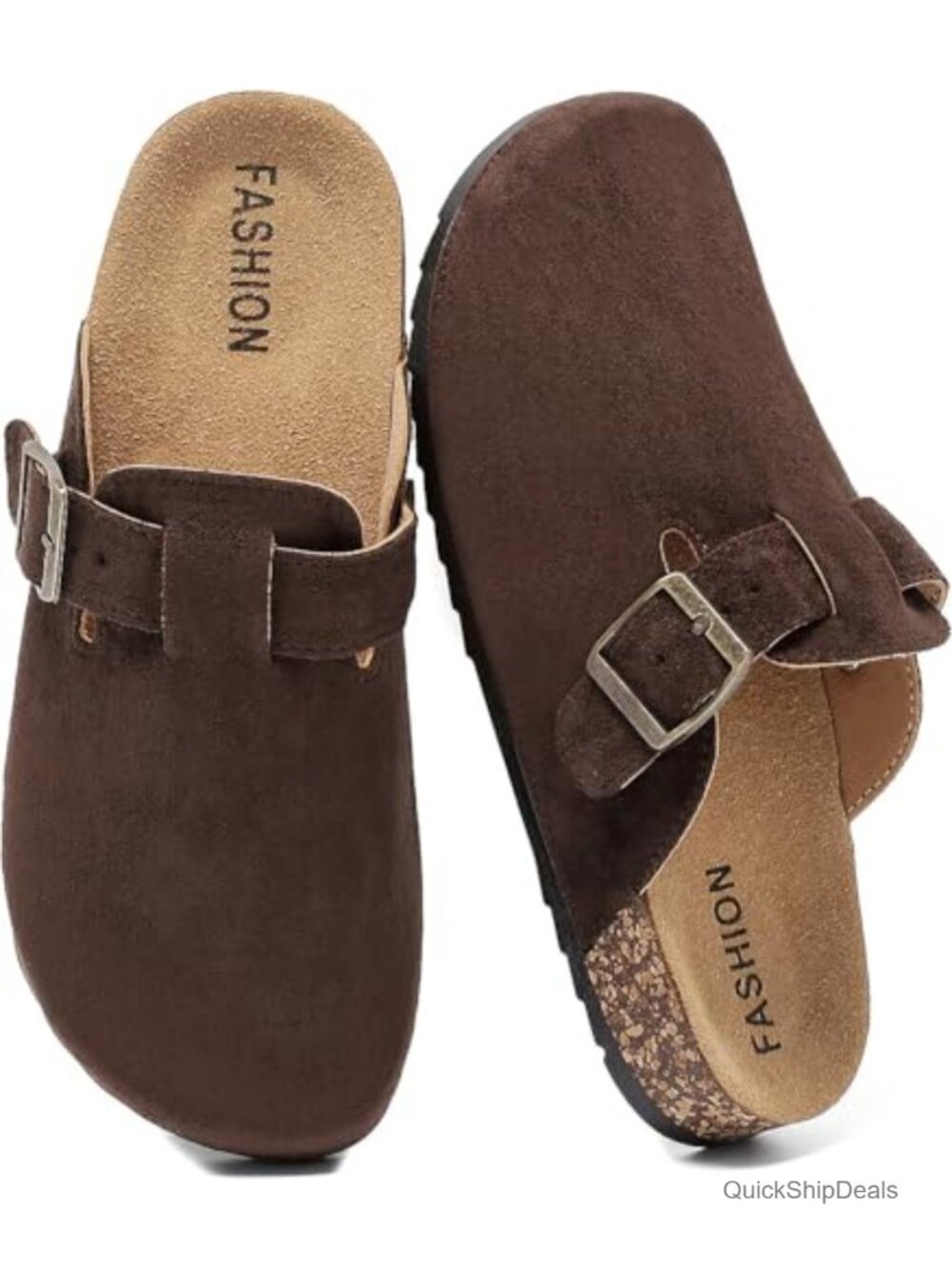 Women's Suede Mules Clogs with EVA Outsole Arch Support